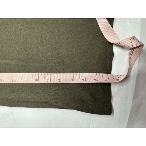 Express Sheer Lace Yoke Tee Olive Green Short Sleeve Top Size M Romantic Soft Y2 - Picture 8 of 8